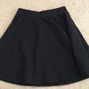 black skater skirt with lace pattern